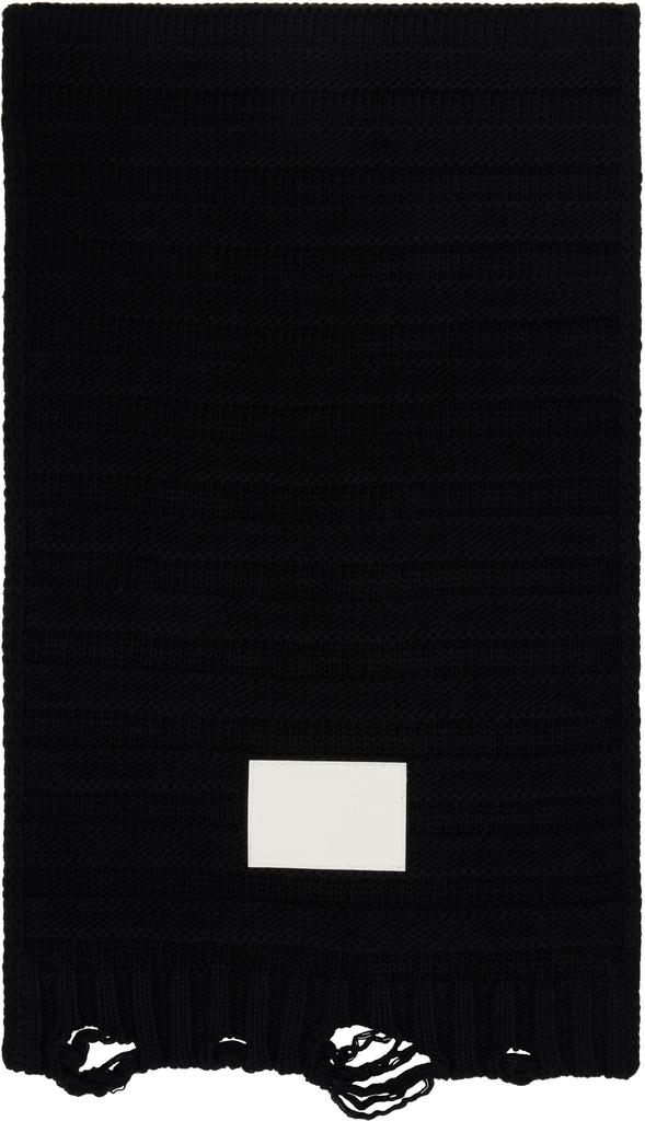 MM6 Black Wool Scarf