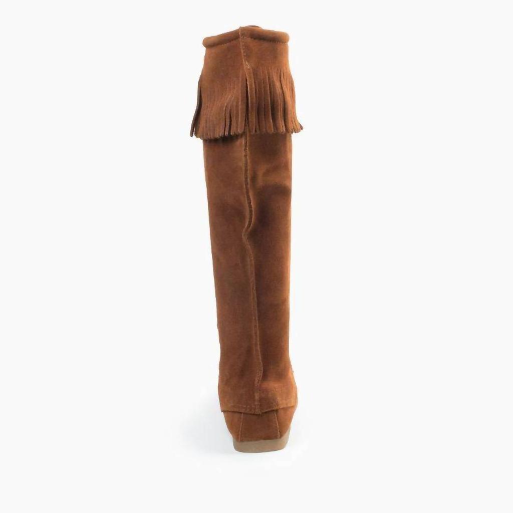 Minnetonka Minnetonka - Women's Front Laced Knee High Fringe Moccasin Boot