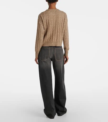 Brunello Cucinelli Cable-knit sequined cardigan 3