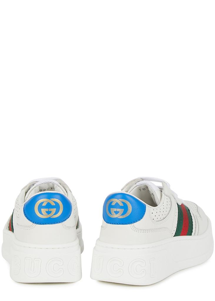 Gucci KIDS White panelled leather sneakers (IT27-IT33) - BeyondStyle