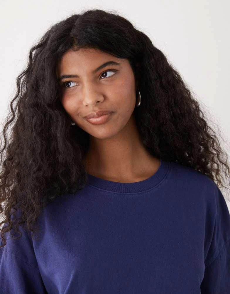 Weekday Weekday oversized t-shirt dress in dark blue 4