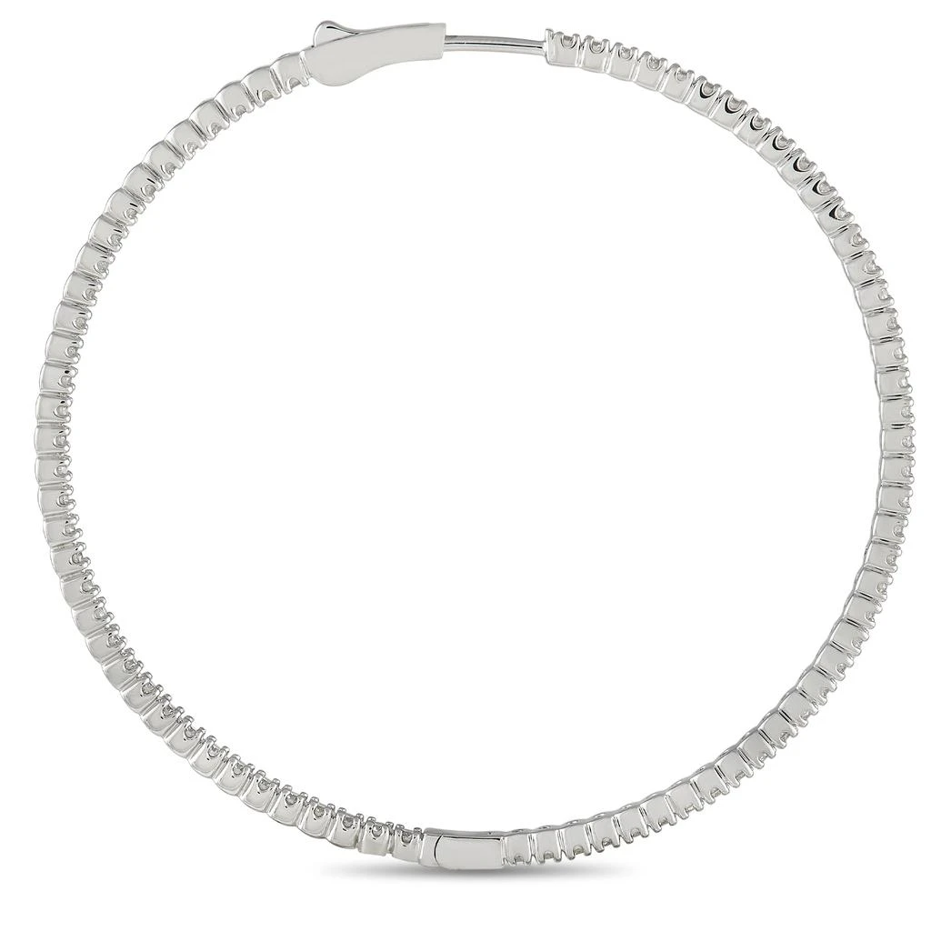 Non Branded 14K White Gold 3.74ct Diamond Inside-Out Hoop Earrings 2