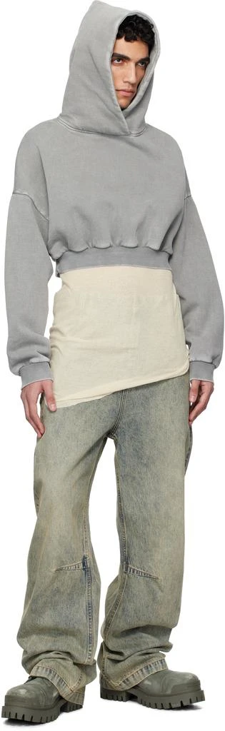 Entire Studios Gray Cropped Heavy Hoodie 4