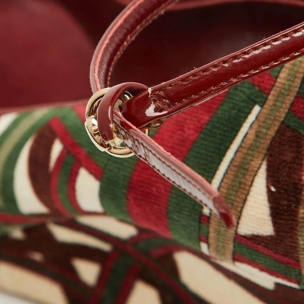 Gucci Gucci Multicolor Pattern Velvet Platform Wedge Pumps Size 39.5 9