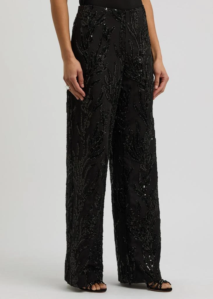 Stine Goya Sequin-embellished wide-leg twill trousers 2