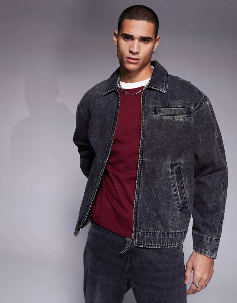 ASOS ASOS DESIGN oversized denim jacket in washed black 1