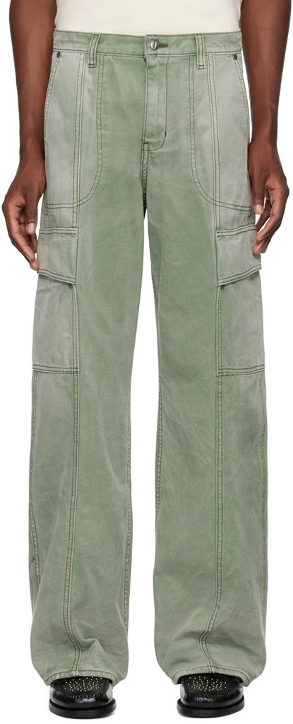 Rhude Green Faded Cargo Pants 1