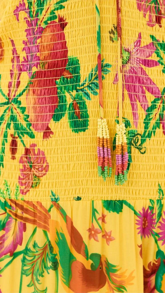 Farm Rio Delicate Fruit Garden Yellow Smocked Maxi Dress 5