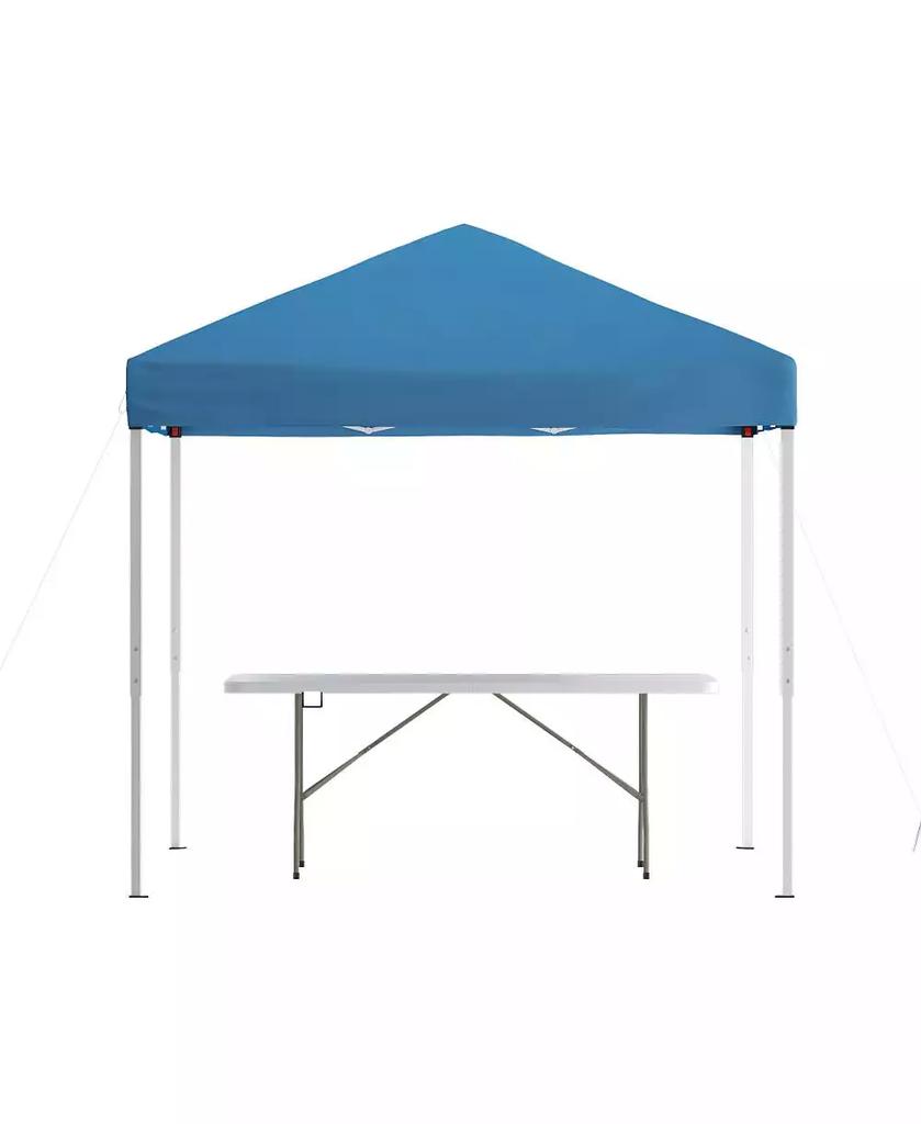 EMMA+OLIVER Outdoor Event/Tailgate Tent Set With Pop Up Event Canopy And Wheeled Case And Bi-Fold Table With Carrying Handle