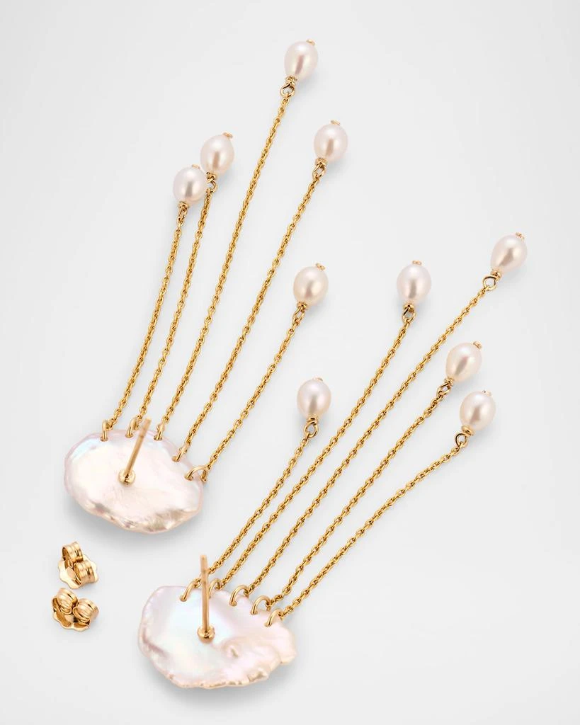 POPPY FINCH 14K Yellow Gold Petal Pearl Dangle Earrings 4