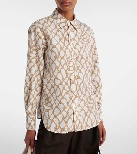 Burberry Printed silk poplin shirt 6