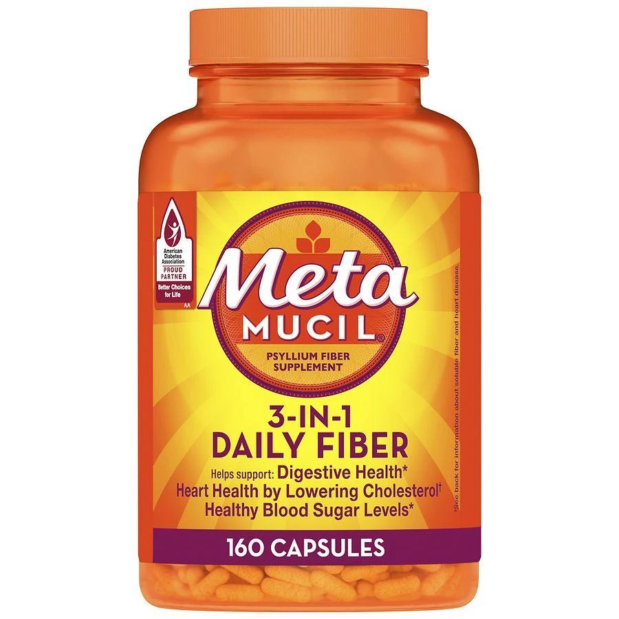 Metamucil Daily Psyllium Husk Powder Supplement, 3-in-1 Fiber for Digestive Health 1