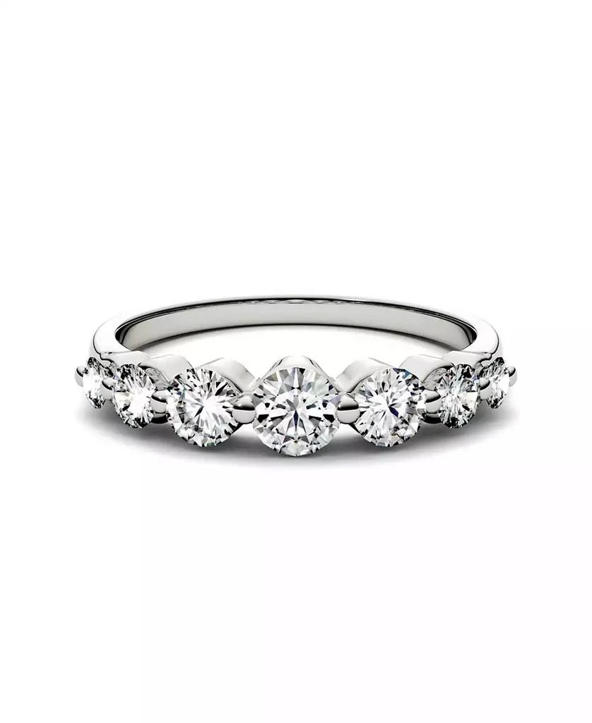 Charles & Colvard Moissanite Graduated Seven Stone Band 7/8 ct. t.w. Diamond Equivalent in 14k White, Yellow, or Rose Gold 2