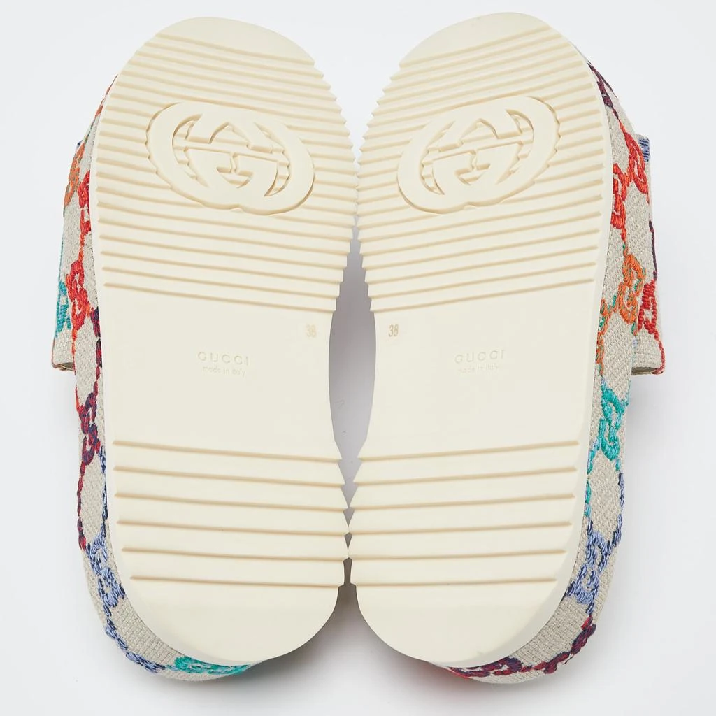 Gucci Gucci Multicolor GG Monogram Canvas Angelina Platform Slide Sandals Size 38 6