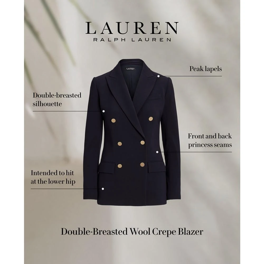 Lauren Ralph Lauren Women's Double-Breasted Wool Crepe Blazer 5