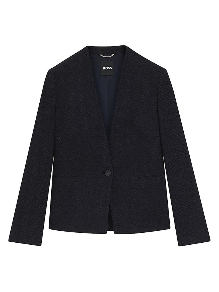 Hugo Boss Crease-Resistant Regular-Fit Blazer in Herringbone Jersey