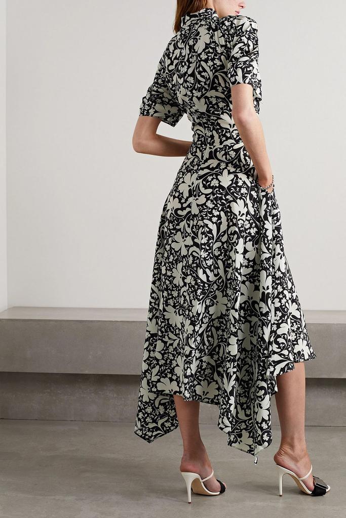 Stella McCartney Asymmetric draped floral-print silk maxi
