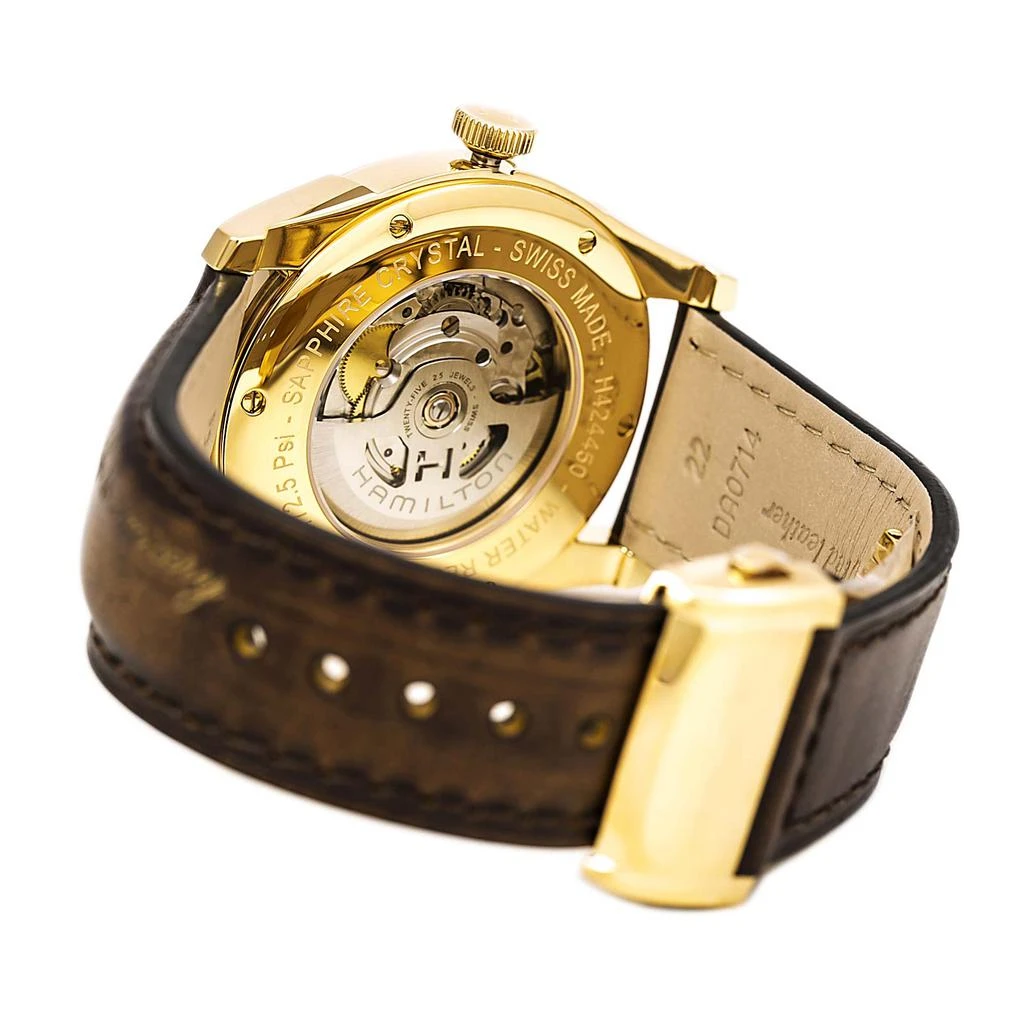 Hamilton Hamilton H42445551 Men's Spirit of Liberty Brown Leather Strap Silver Dial Automatic Watch 3