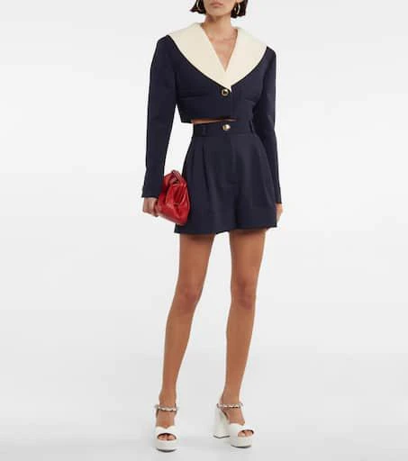 Miu Miu High-rise wide-leg wool shorts 2