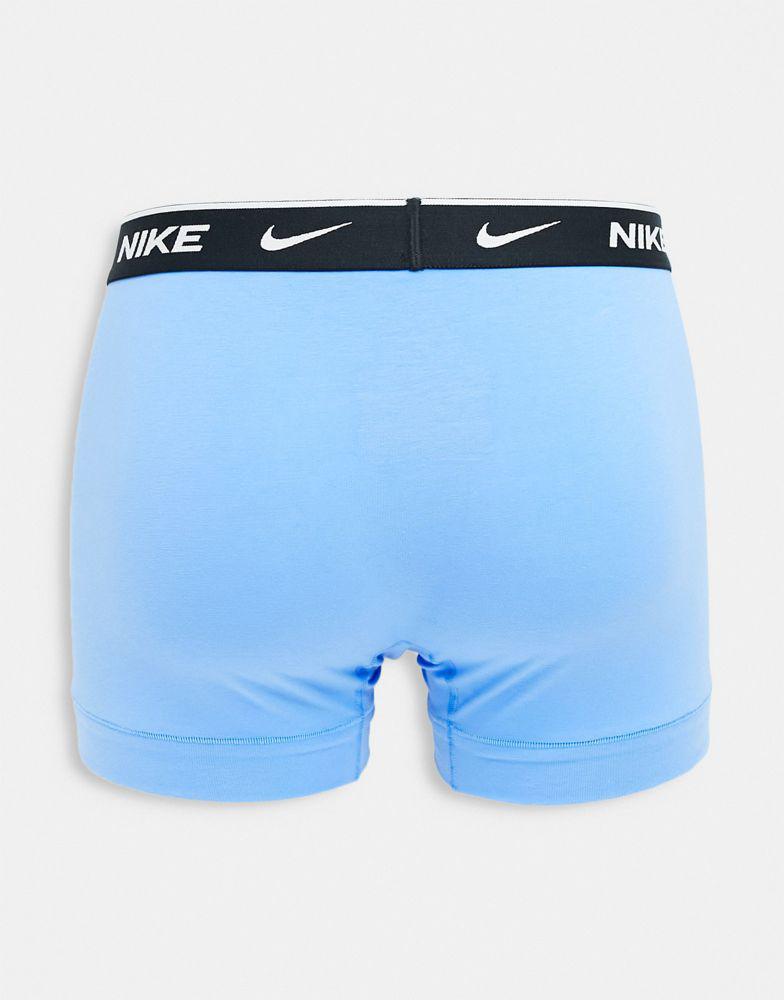 NIKE Nike 3 pack cotton stretch trunks in blue/grey/black