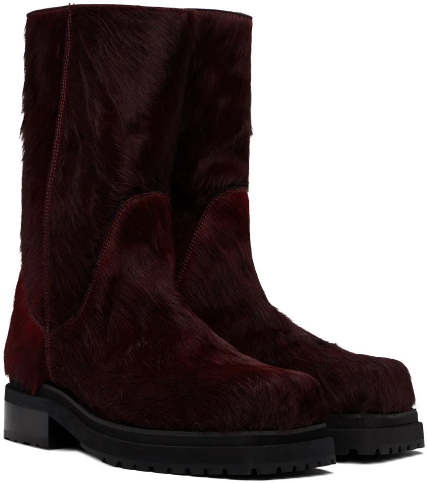 Eckhaus Latta Burgundy Stacked Boots 4