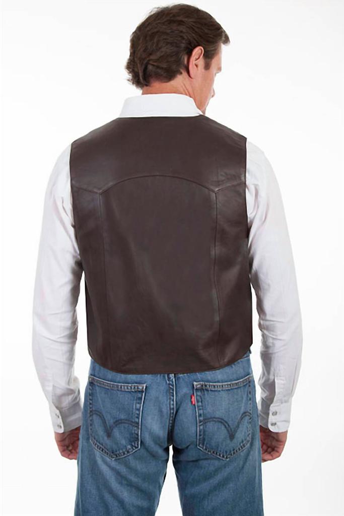 Scully Lapel Vest In Brown