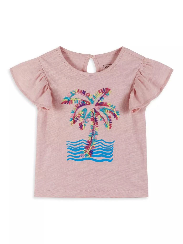 Andy & Evan Little Girl's Graphic T-Shirt & Tropical Skort Set 3