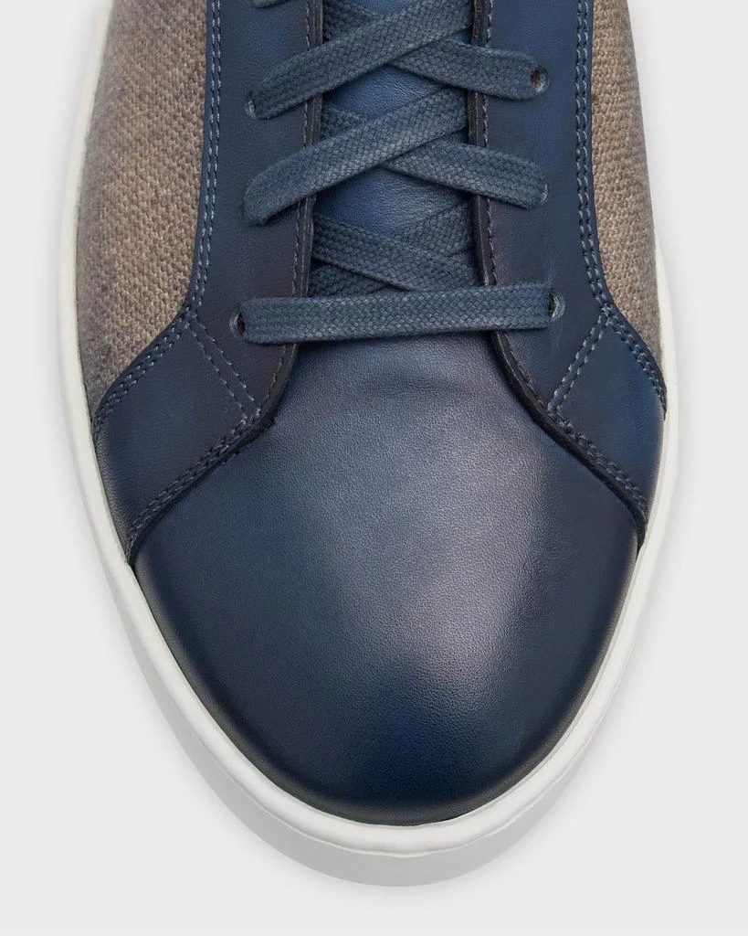 Magnanni Men's Wyland Linen and Leather Low-Top Sneakers 6