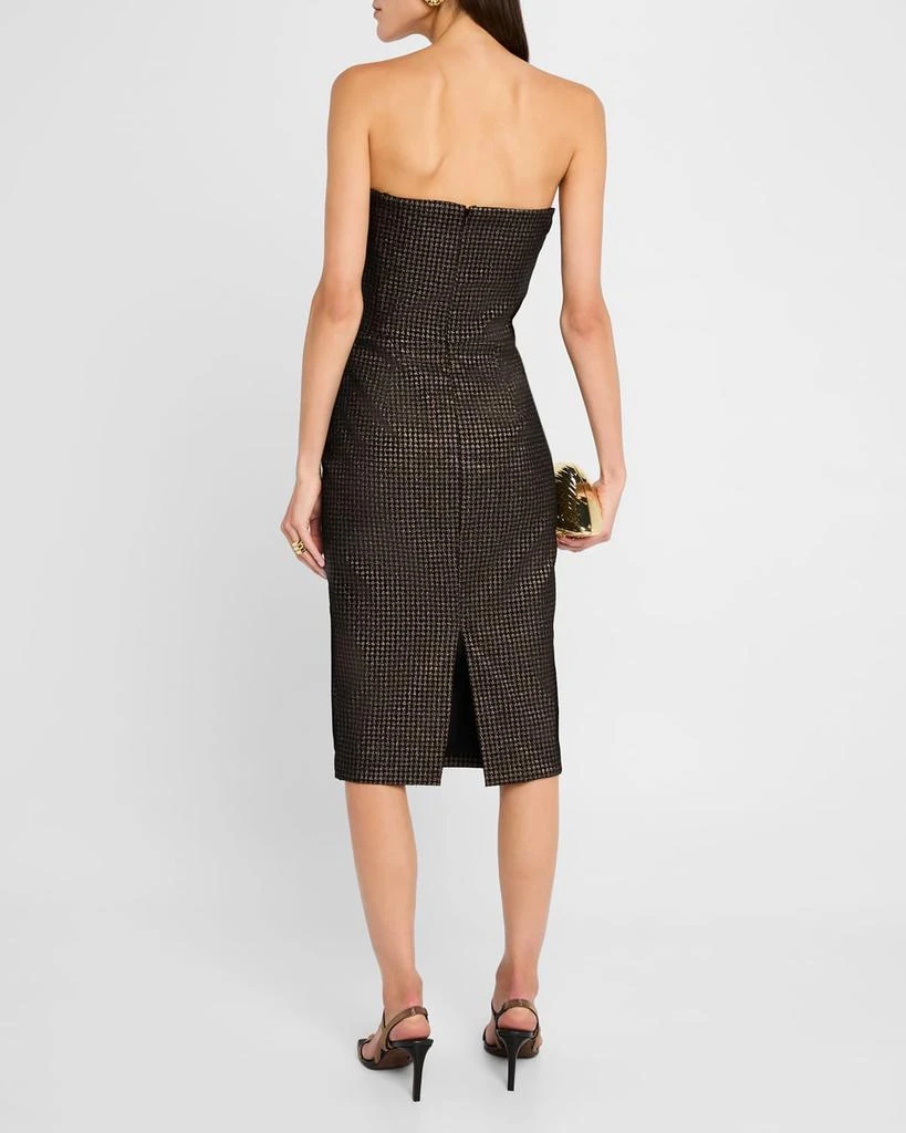 Black Halo Lena Strapless Metallic Midi Sheath Dress 3