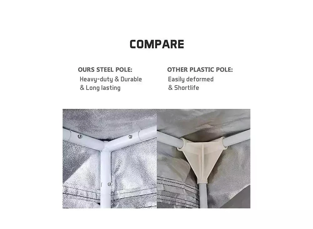 Slickblue Dismountable Hydroponic Grow Tent for Home Use with Window - Black Indoor Plant Tent 7