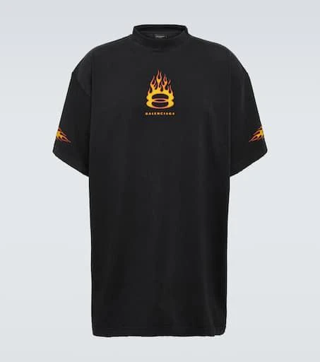 Balenciaga Oversized logo cotton jersey T-shirt 1