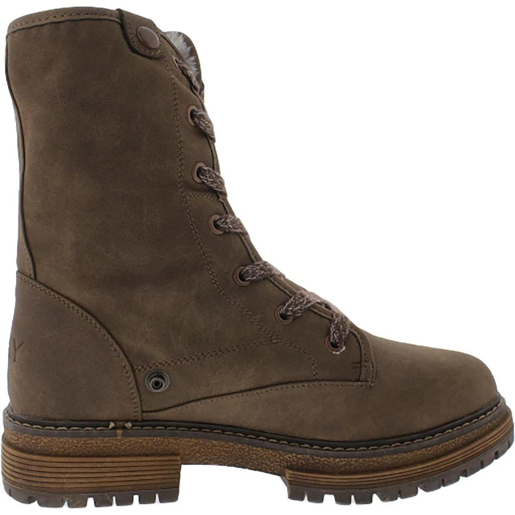 Roxy Bruna II Womens Faux Leather Faux Fur Combat & Lace-up Boots 2