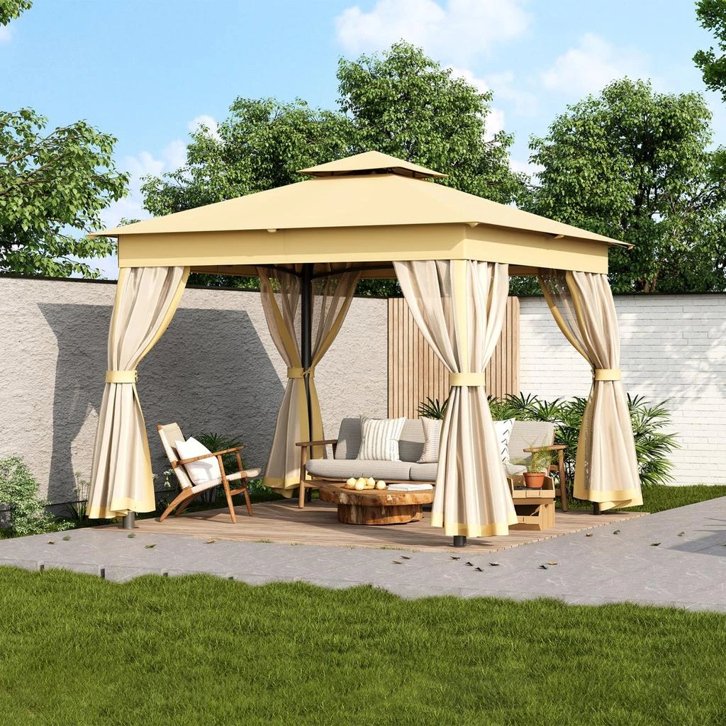 Streamdale Furniture Streamdale 10x10 Outdoor Gazebo Tent with Netting 1