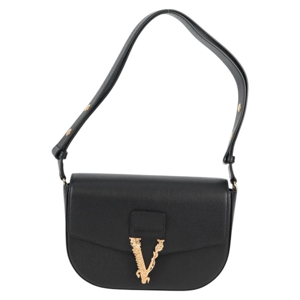 Versace Virtus Flap Messenger Bag Leather Leather Bag (Pre-Owned) 1