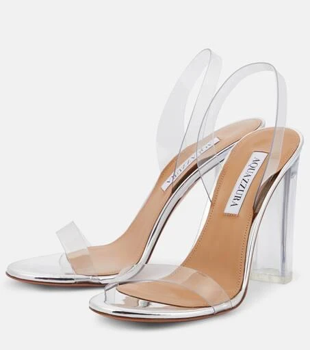 Aquazzura So Nude 105 PVC slingback sandals 5