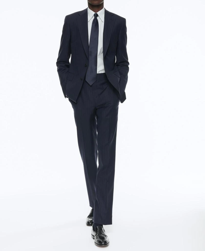 预计3周后发货 Fursac Fursac - Costume 2 Pièces Serge Rayures T/T Effet Jacquard - Marine 2