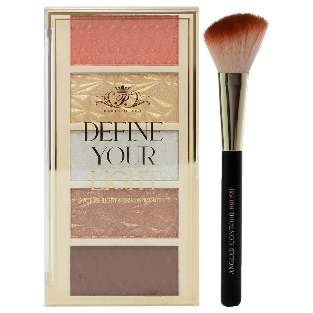 Paris Hilton Cosmetics Define Your Light Set by  for Women - 6 Pc 2 x 0.17oz Highlighter, 0.17oz Bronzer, 0.17oz Contour, 0.17oz Blush, Angled Contour Brush 2
