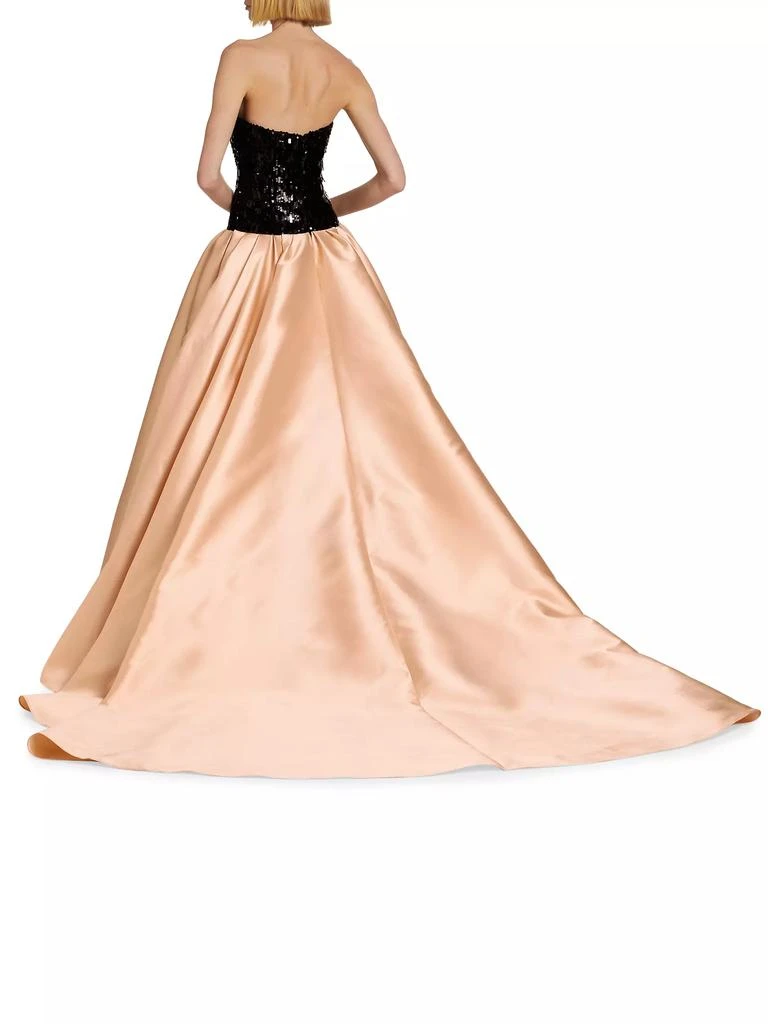Pamella Roland Mixed-Media Sequin-Embroidered Gown 5