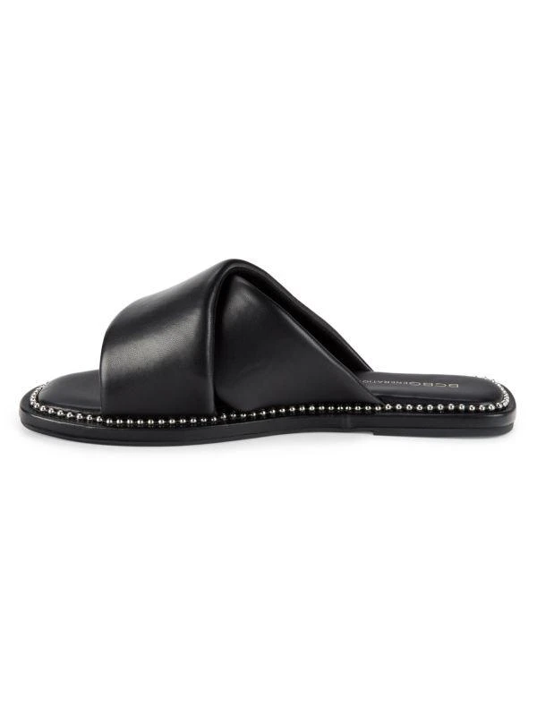 BCBG Tabby Studded Crossover Puffy Slides 4