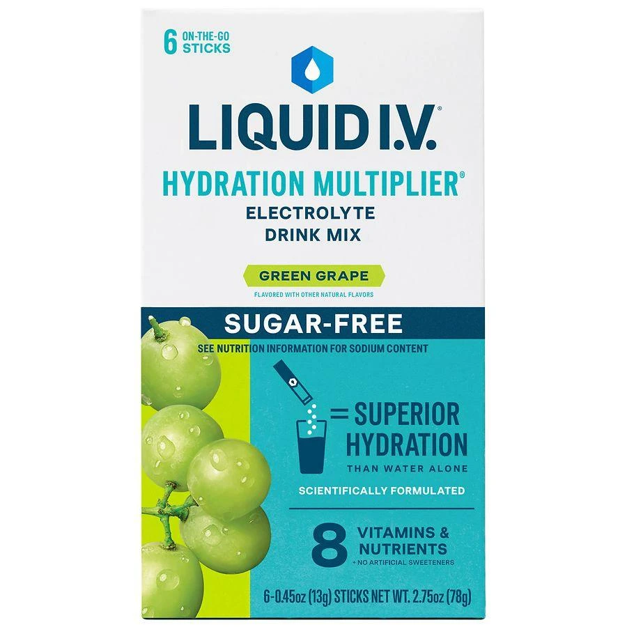 Liquid I.V. Sugar Free Electrolyte Drink Mix Green Grape, 6ct 1