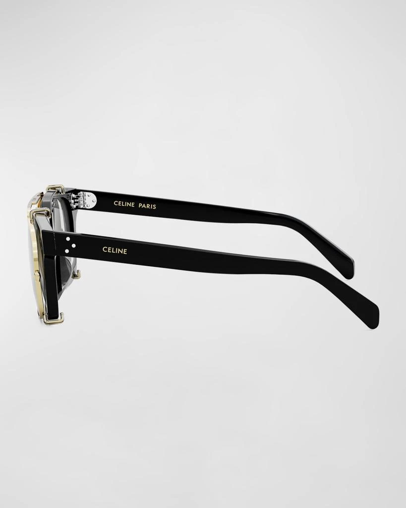 Celine Men's Bold Blue Light-Blocking Square Glasses 4