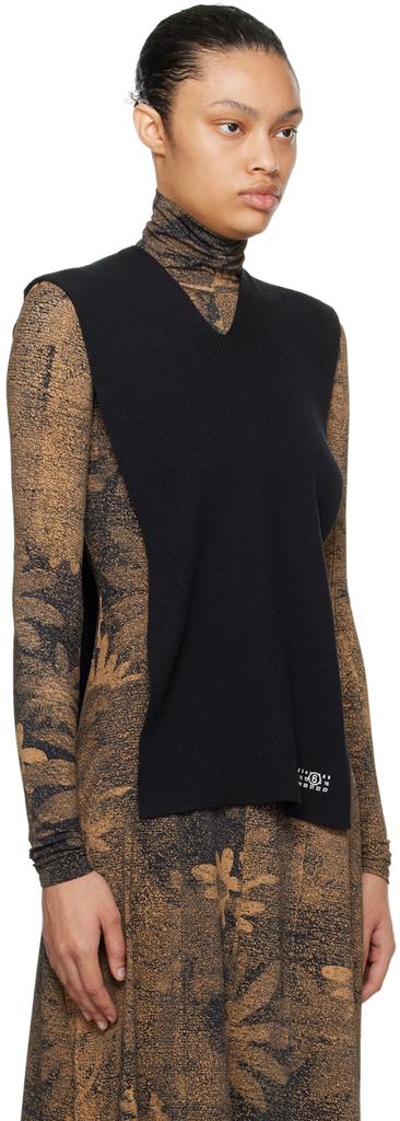 MM6 Maison Margiela Black Gauge 12 Flat Transformable Scarf