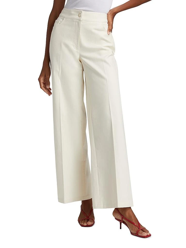 Tahari Leith Stretch-Cotton High-Rise Wide-Leg Pants 3