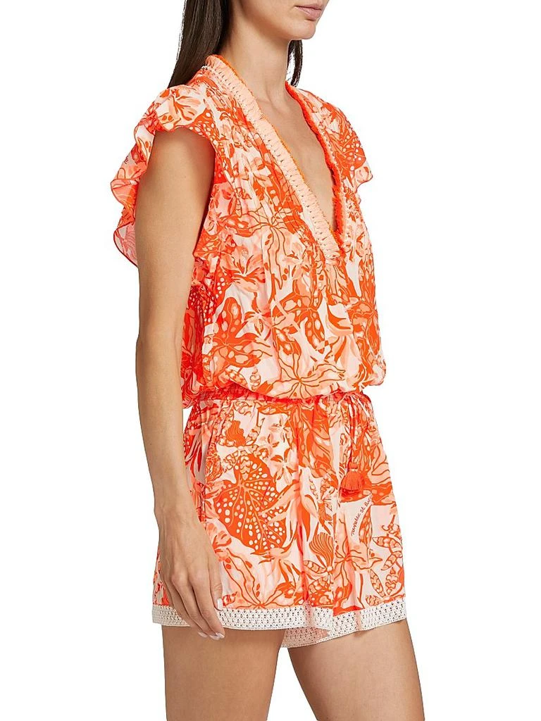 Poupette St Barth Sasha Floral Knit Drawstring Romper 4