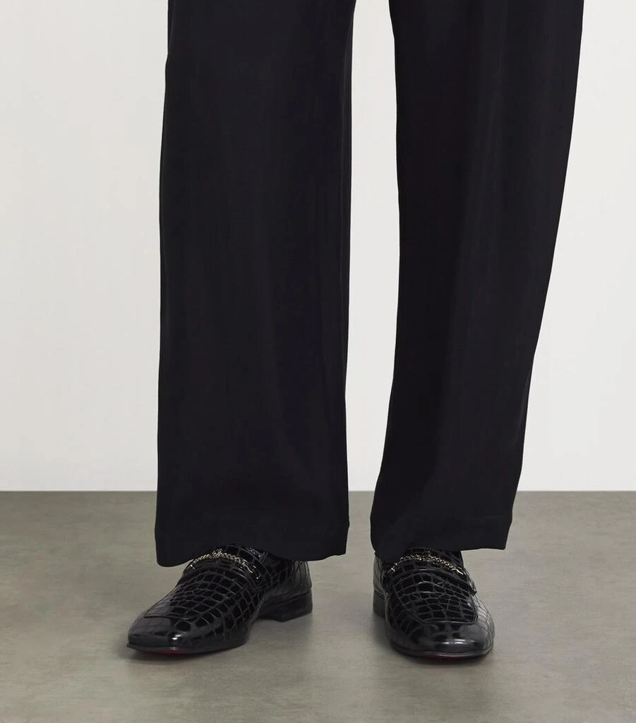 Christian Louboutin MJ Moc Croc-Embossed Leather Loafers 2