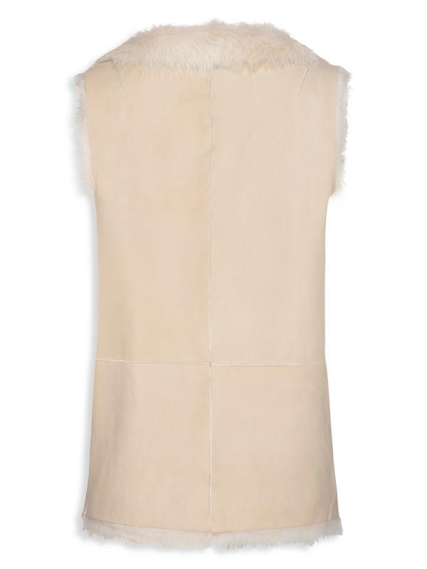 WOLFIE FURS Suede Shearling Vest