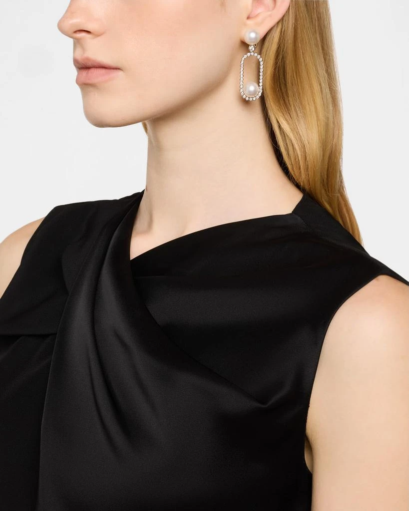 BELPEARL 18K White Gold Diamond and South Sea Cultured Pearl Earrings 2