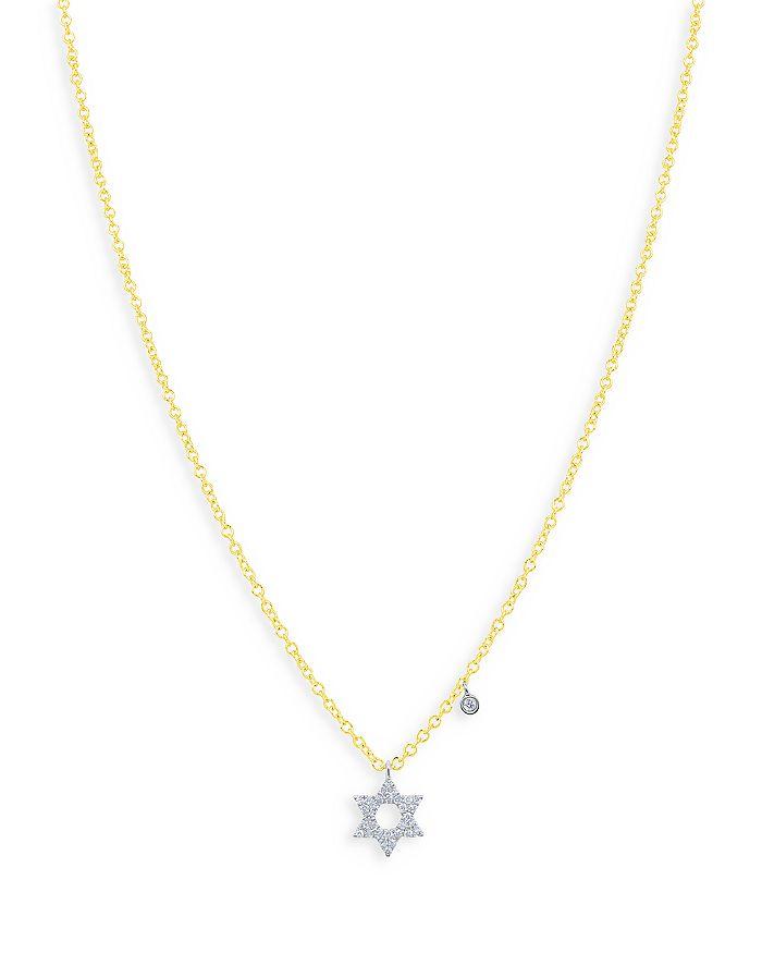 Meira T 14K White & Yellow Gold Diamond Star of David Pendant Necklace, 18"