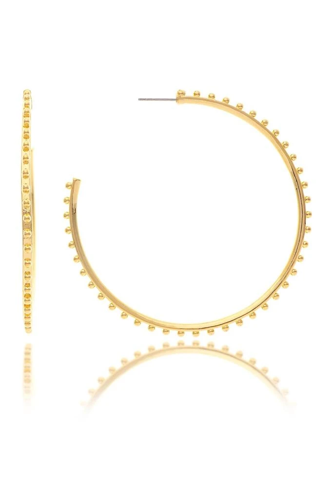 Rivka Friedman 18K Gold Clad Beaded 3/4 Hoop Earrings 1
