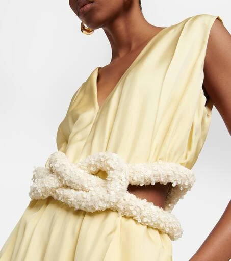 Jil Sander Embellished satin jumpsuit 4